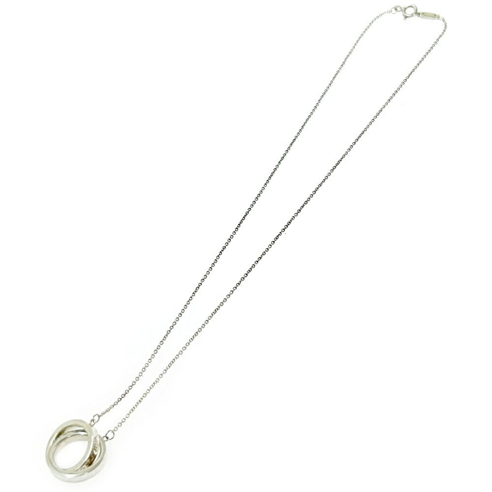 Tiffany Co Silver Interlocking Circle Necklace - image 2